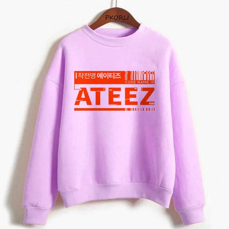 Sweats à capuche pour femmes Sweats Kpop Vêtements Ateez Harajuku Sweat à capuche Femmes Kawaii Graphique Imprimé Coréen Mode Femme Vêtements Manteau Esthétique