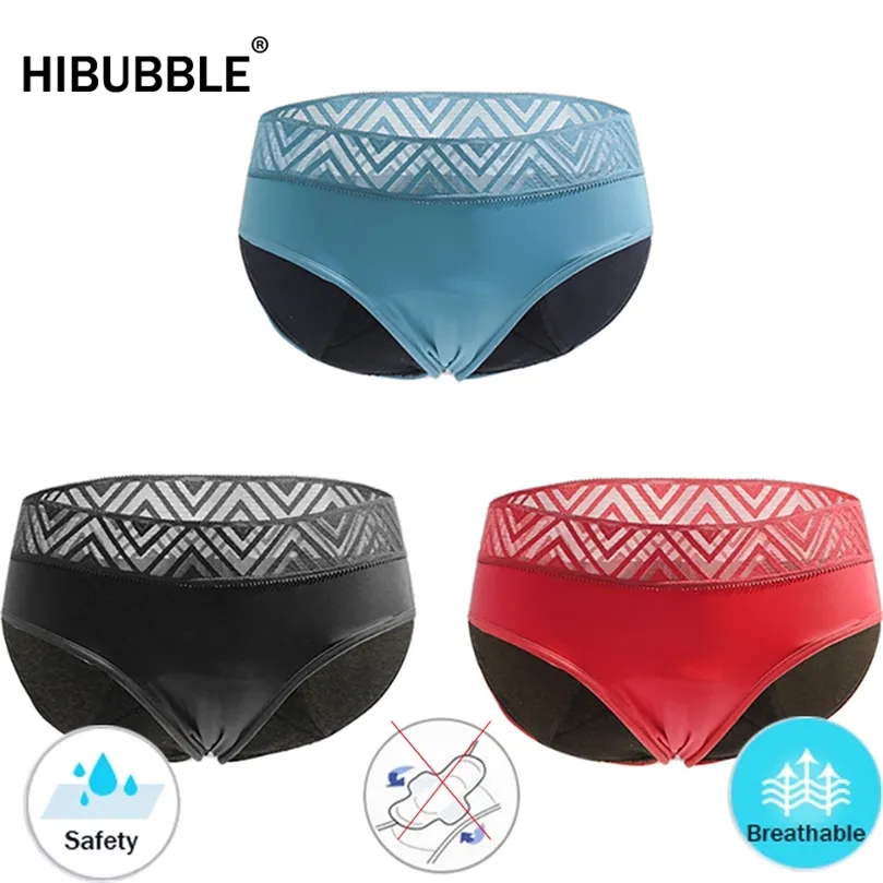 3 PCs 4 Camadas à prova de vazamento Panties menstruais do feminino período de lingerie sexy de lingerie sexy de lingerie fisiológica solta 220621