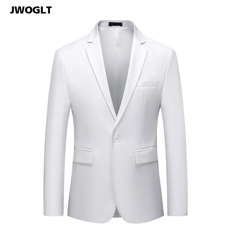 高品質のメンズ韓国ファッションハンサムスリムフィットブラックホワイトパープルレッドメンブレザーカジュアルシングルボタンスーツジャケット5xl 6xl 210412