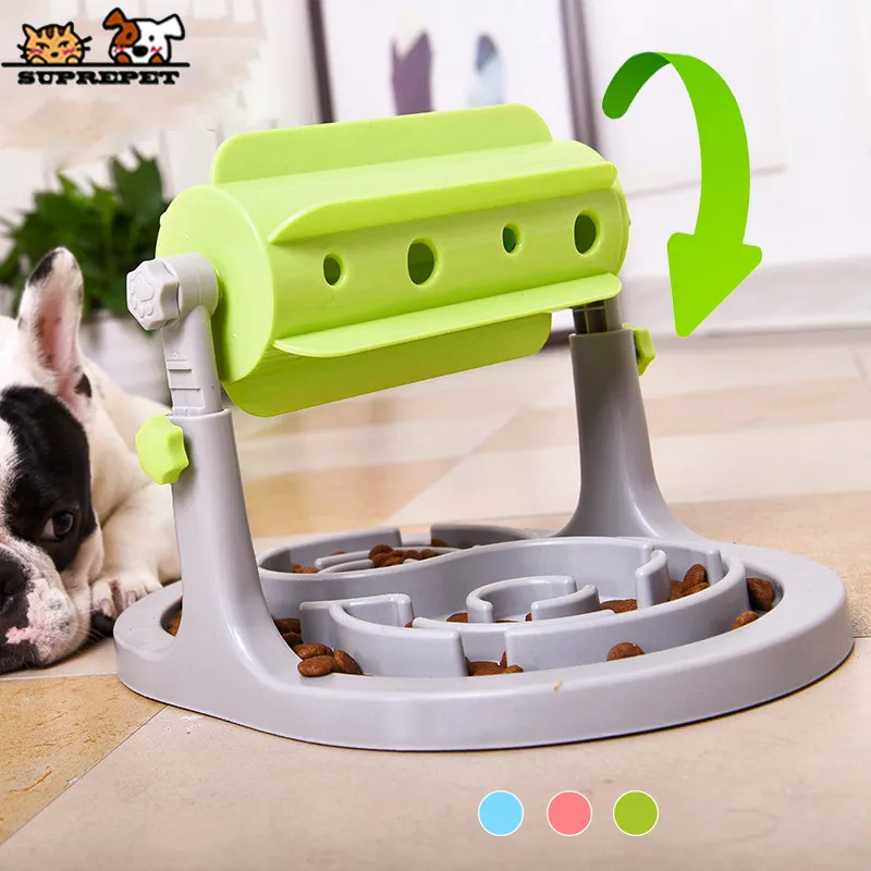 SUPREPET Interactive Pet Dog Cat Food Bowl Puppy Feeder Puzzle Toy Slow for Kitten IQ Training Automatic s Y200917