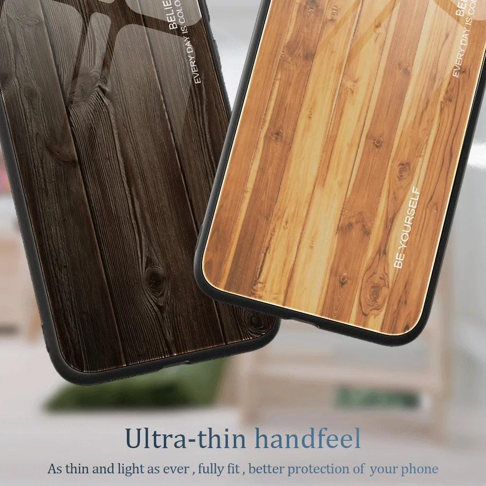 Case Poco M4 5G Tempered Glass Wood Design - Dealy