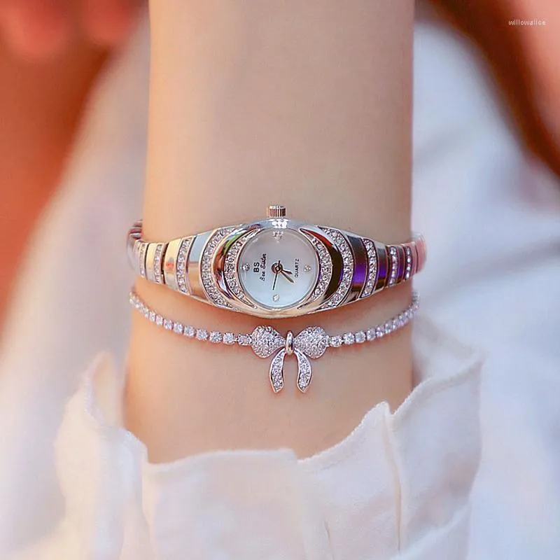 Wristwatches Bee Sister Women Quartz Watches Small Watch For Silver Stainless Steel Fashion Female Wrist Ladies 2022Wristwatches Will22