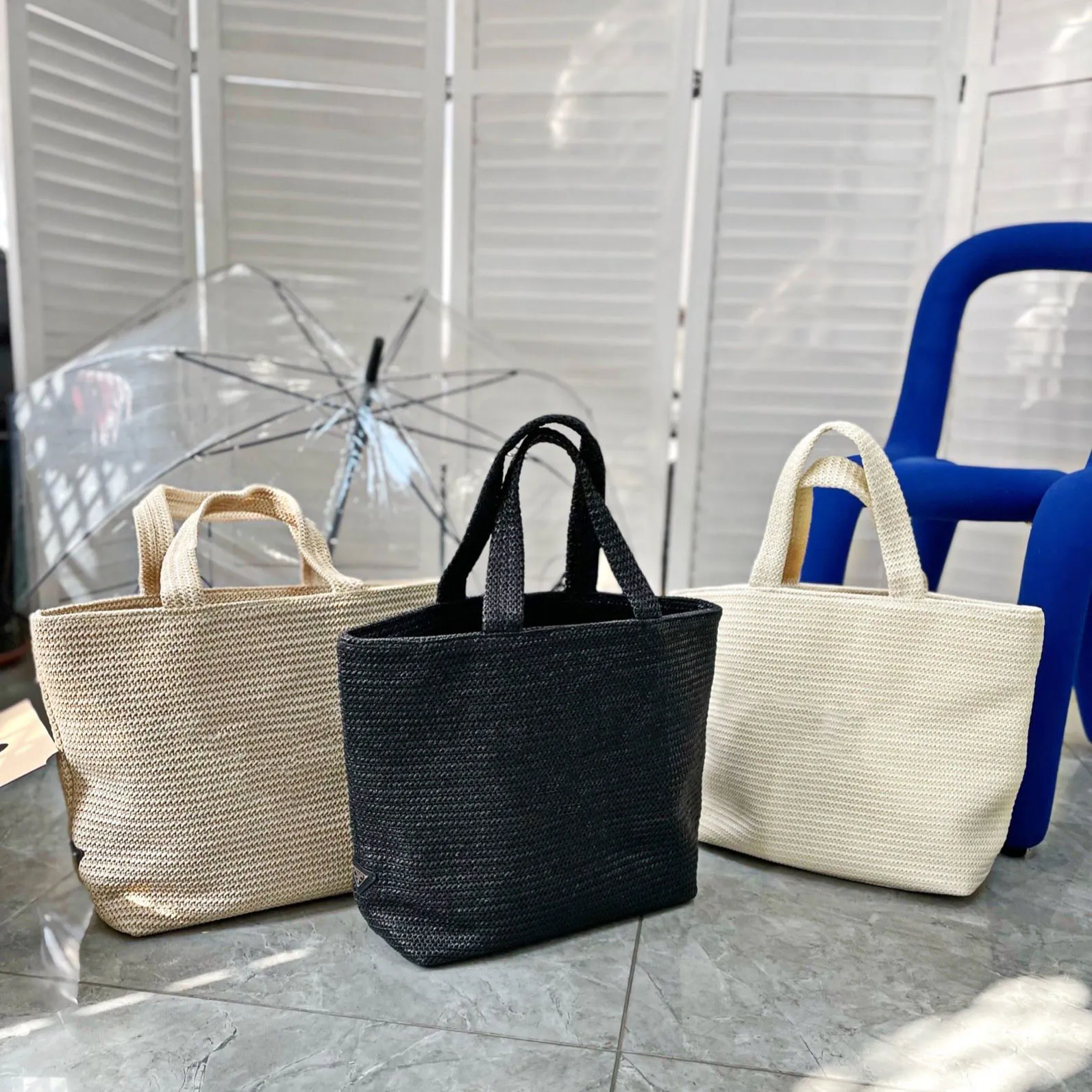 مصممة نساء تسوق الكتان حقيبة سعة Sunshine Straw Bag Fashion سعة كبيرة الأكياس الأكياس متعددة الاستخدامات