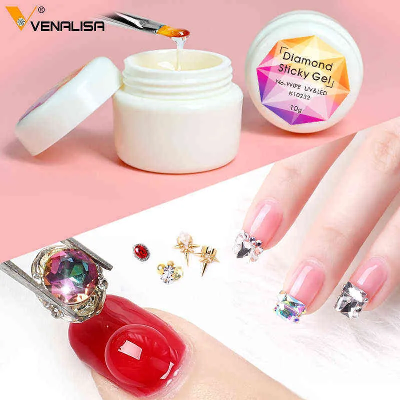 NXY Nail Gel Art Decoration Rhinestones Lim Använd för Tips LED UV 0328