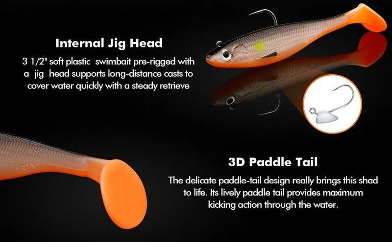 Fishing Lures for Bass, Fishing Jig Head Swim Shad Lure, Soft Plastic  Swimbaits with Paddle Tail, Trout Bass Sinking Baits Kit for  Saltwater/Freshwater, - China Fishing Tackle and Fishing Lure price