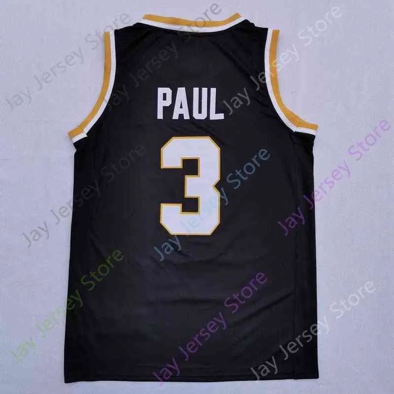 2020 New NCAA Wake Forest Demon Deacons Jerseys 3 Chris Paul College Basketball Jersey Black Size Youth Adult