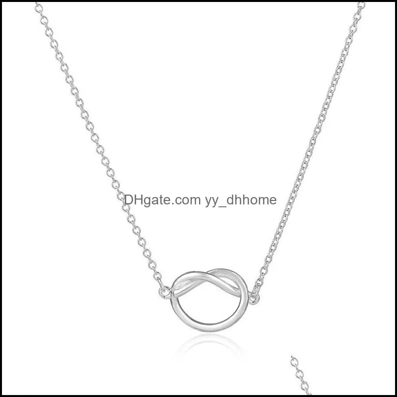 Simple New Design Knot Necklace Pendant Women Heart Infinite Necklaces Choker Forever Love Gift Collar Jewelry Gifts