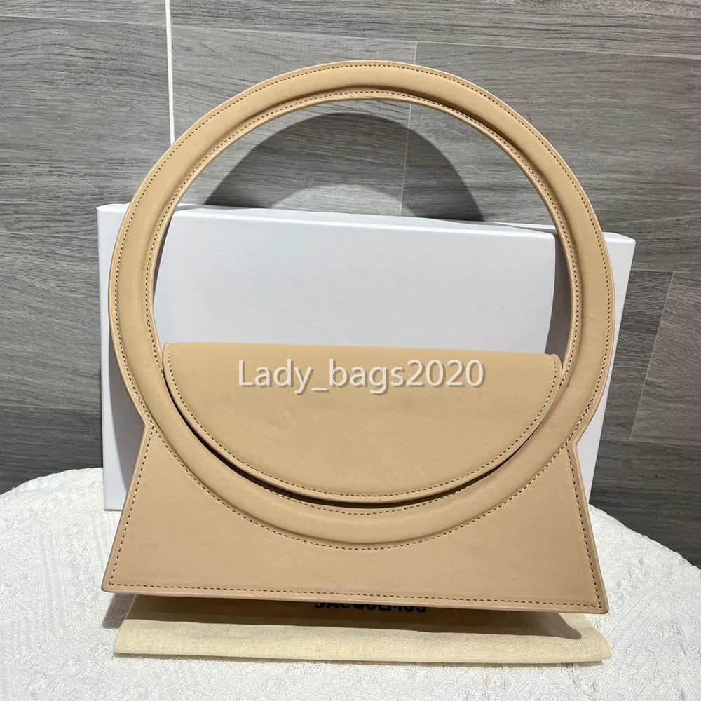 Women Circle Handle Bag Ring Shoulder Axillary Handbag Circular Le Sac Rond Cuir Taille Handbags Wrist Bags Luxury Clutch Features Tote Designer Purse Totes