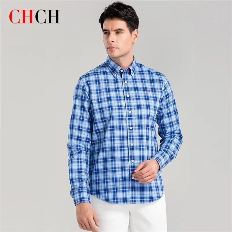 Chch Luxury Design Pattern Plaid Men Shirt Leng Sleeve Summer Man Fashion Dress Shird Man T 220516