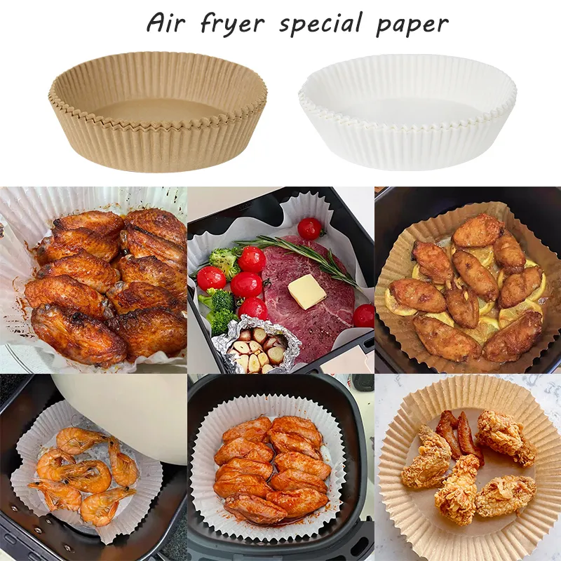 25/50pc Air Fryer Special Paper Household Barbecue Plate Disposable Non-Stick Mat Food Grade Oil-Proof Paper Kitchen Baking Tool