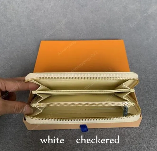AAA 6 cores Moda feminina carteira de embreagem carteira de couro pu carteiras com zíper único carteiras femininas longas bolsa clássica com caixa laranja cartão 60017