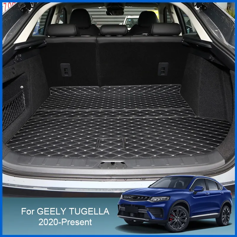 1pc Car Styling Custom Rear Trunk Mat For Geely Tugella 2020-Present Leather Waterproof Auto Cargo Liner Internnal Accessory