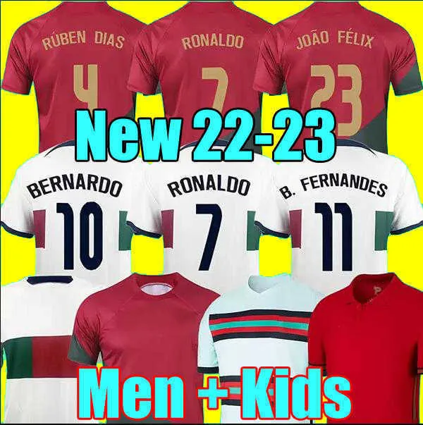 21 22 23 Portuguesa Joao Felix Soccer Jerseys Ruben Neves Bernardo Bruno Ronaldo Fernandes Portugieser 2023 Men de football portugais