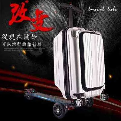 Travel Tale Pc Personality Cool Scooter uctodance Carry On Spinner Wheel Multifunctional Buggage J220707