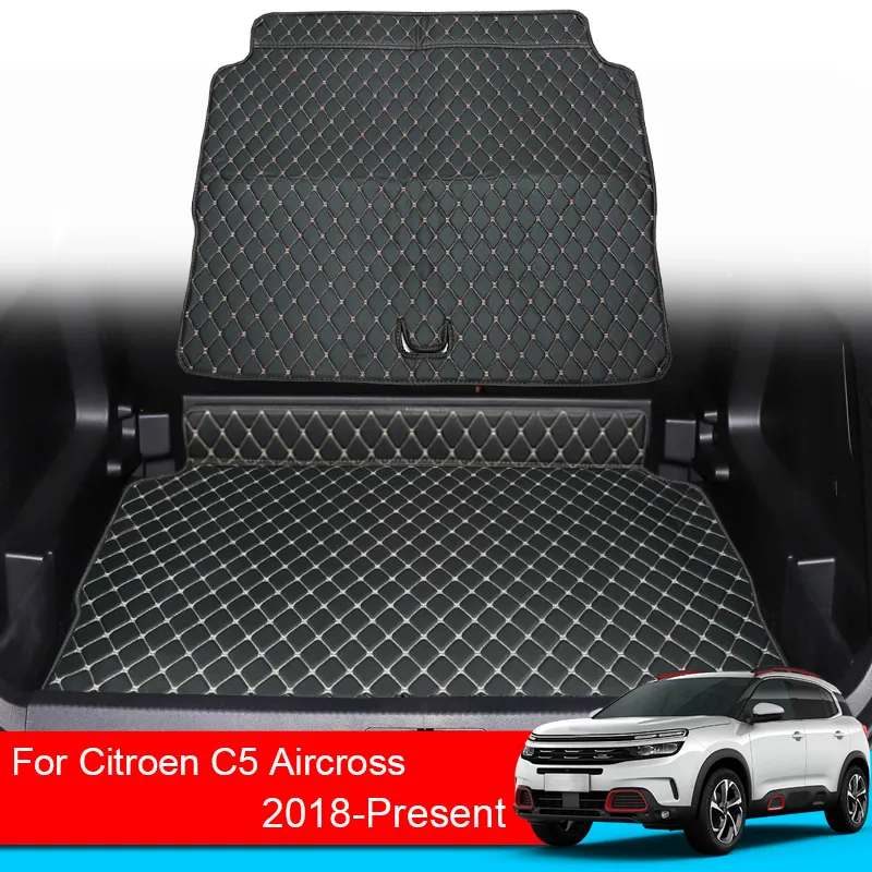 1PC PU Couro de couro traseiro Tapa de tronco para Citroen C5 Aircross 2018-2024 Acessórios para revestimento de revestimento de carga de carga de proteção à prova d'água