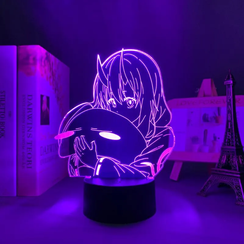 Nocne światła anime LED LIDZA TAK Zostałem reinkarnowany jako szusterka do wystroju pokoju dziecięcego Isekai 3D lampa manga tensura