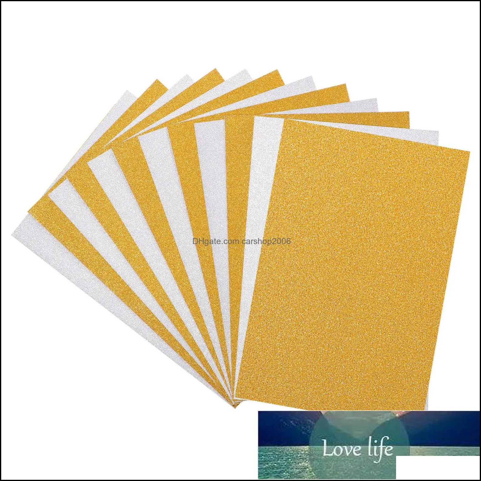 Craft Tools Arts Crafts Gifts Home Garden Tnice 10Pc Glitter Cardstock Paper Sparkly For Gift Box Wrap Scrapbooking Gold Sier Drop Delive