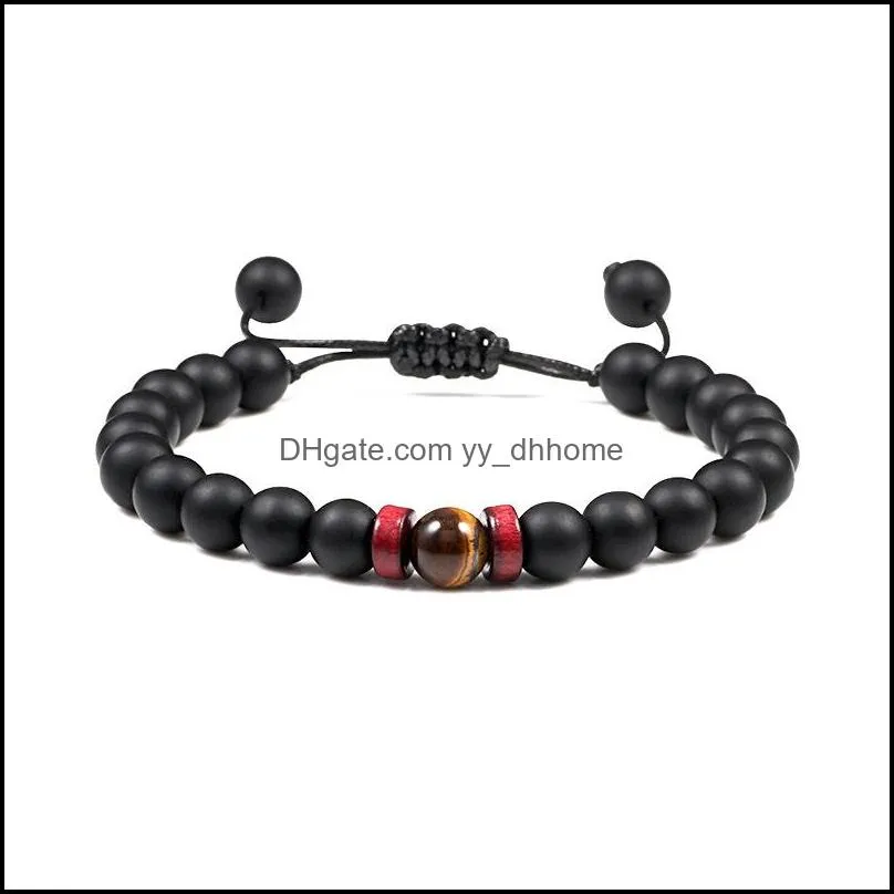 8mm Black Lava Stone Beads Weave Bracelets DIY Aromatherapy Essential Oil Diffuser Bracelet Couples Jewelry