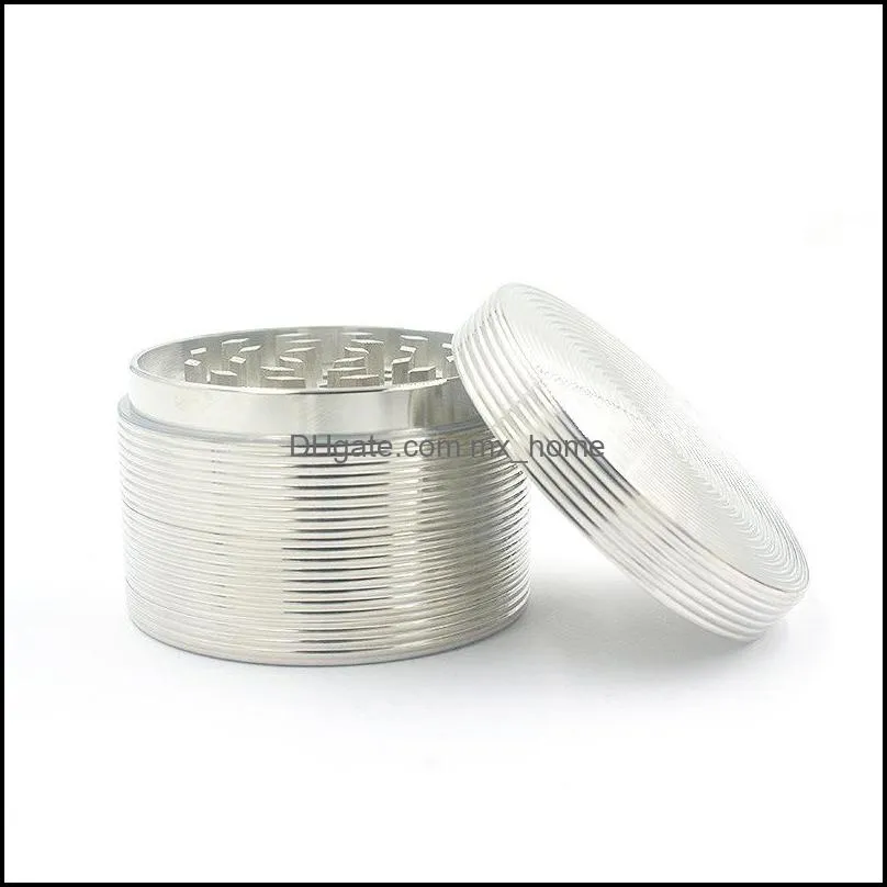 New Tobacco Grinder Screw Thread Colorful 63*40mm 4 Layers Zinc Alloy Herb Grinder for Tobacco Smoking Herbal Smoking Grinders