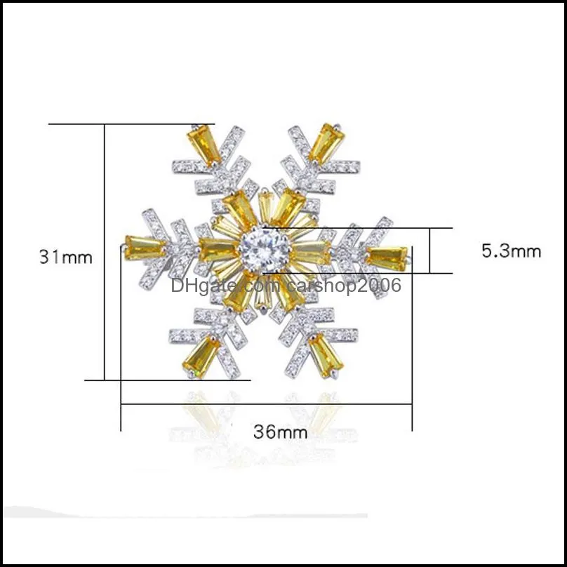 100% Pure 925 Sterling Silver Snowflake Brooch for Women Korea Pins Coat Artdeco Brooches Jewelry Christmas Gift YMBR004