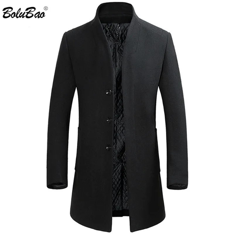 Bolubao Winter New Men Wool Blends Coats Moda Marca Men T Trench Coat Slim Fit Tops Casual Quality Blends Coat Male lj201110