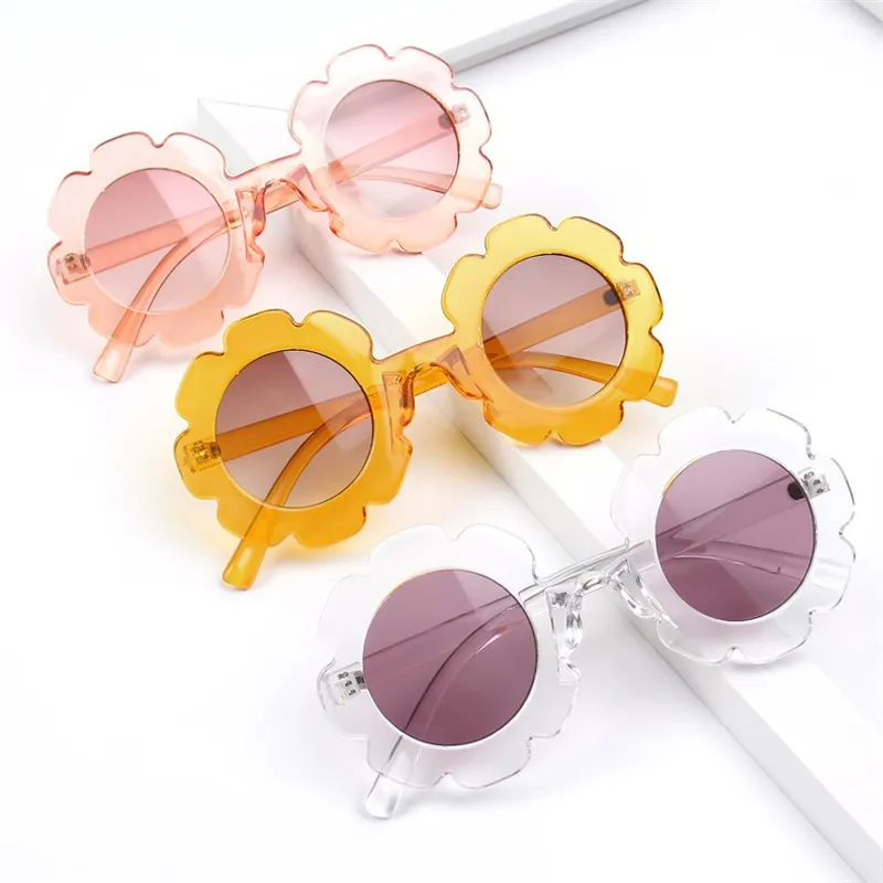 Crème solaire fleur ronde mignon enfants lunettes de soleil UV400 pour garçon filles enfant en bas âge belle bébé lunettes de soleil enfants