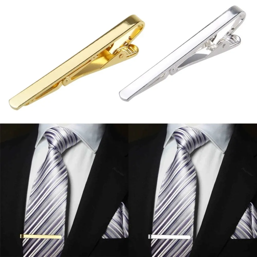 مقاطع ربطة عنق بسيطة بدلات العمل قميص Necktie Tie Bar Clasps المجوهرات الفضية للأزياء للرجال Will و Sandy Drop Ship C0726G02