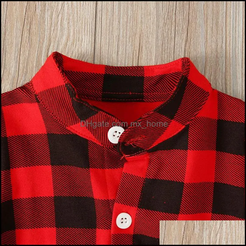 kids clothing sets girls boys outfits infant plaid shirt romper+stripe strap pants 2pcs/sets spring autumn boutique baby clothes z1920