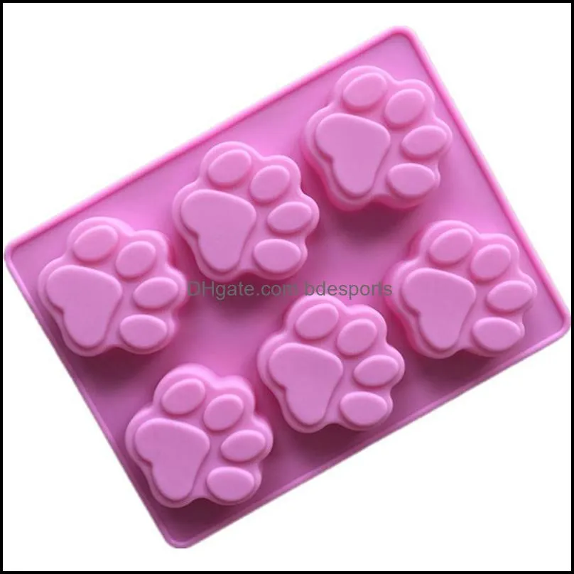 DIY Paw Shaped Cake Mold Cartoon Hand Made Silicone Soap Moulds Heat Resistant Silica Gel Baking Molds Pink 2 2xg BB