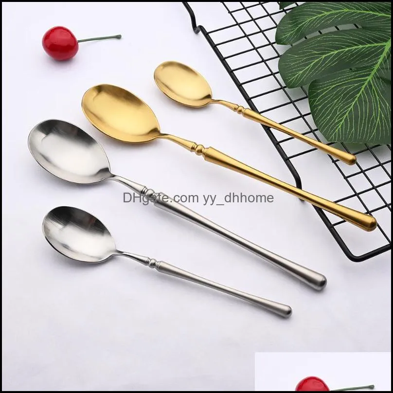 flatware sets 24pcs matte gold dinnerware set 18/10 stainless steel knife fork spoon cutlery kitchen silverware tableware setflatware