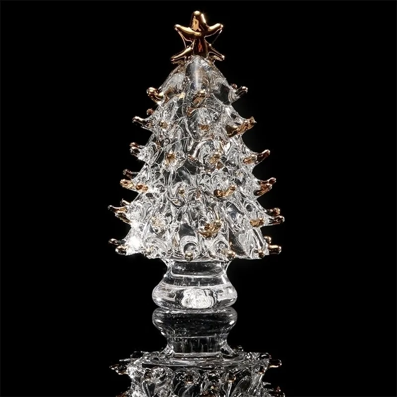 Crystal Glass Christmas Tree Festival Home Party الحلي الزخارف الزخرفية الزخرفية رقم 3 Y201020