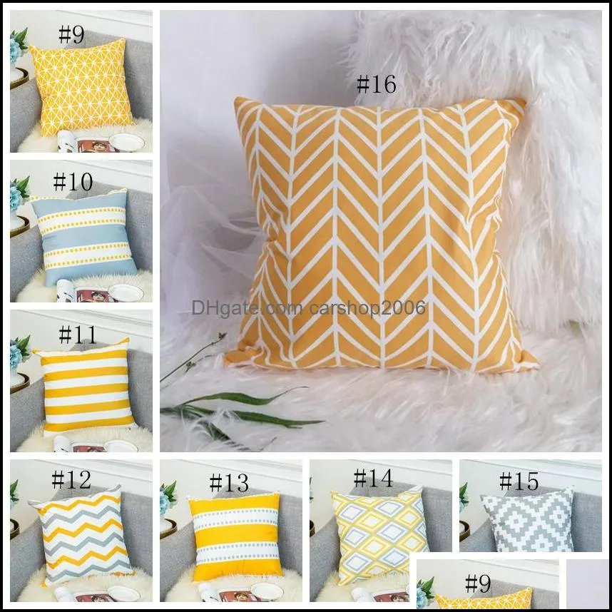 cushion covers geometric printed pillow case velvet couch cushion covers decorative sofa cushions home decor yellow grey 16 dsl-yw1503