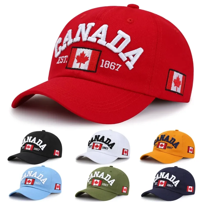 Wiosenne czapki baseballowe dla kobiet haft haftowy kanada klonowa czapka retro swoboda streetwear bawełniana casquette snapback czapka