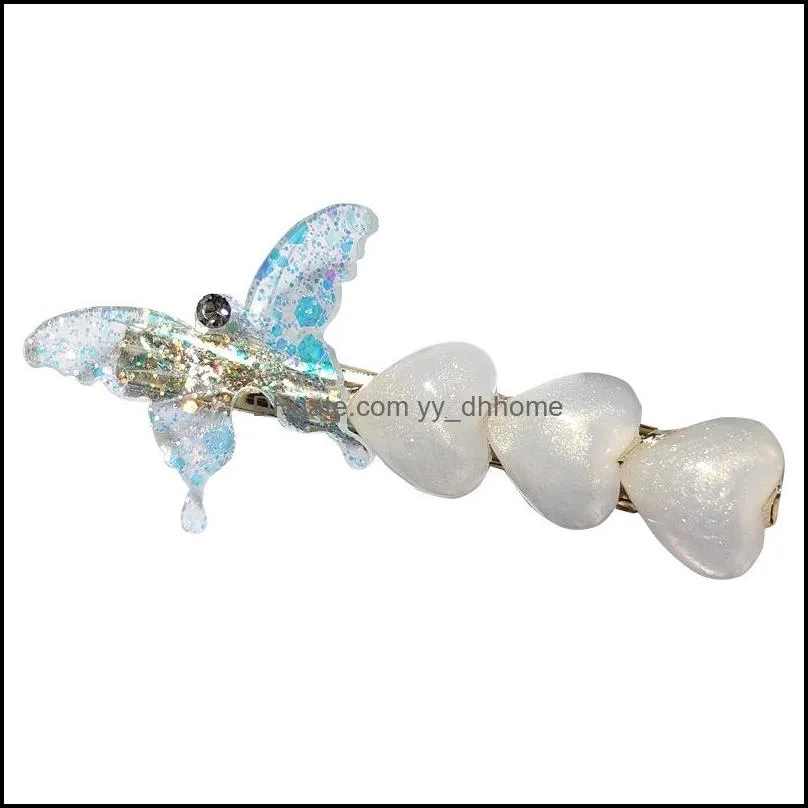 Клипы для волос Barrettes Jewelry Girl Butterfly Festival Hairpins Colorf Shiny Barrette Side Clip
