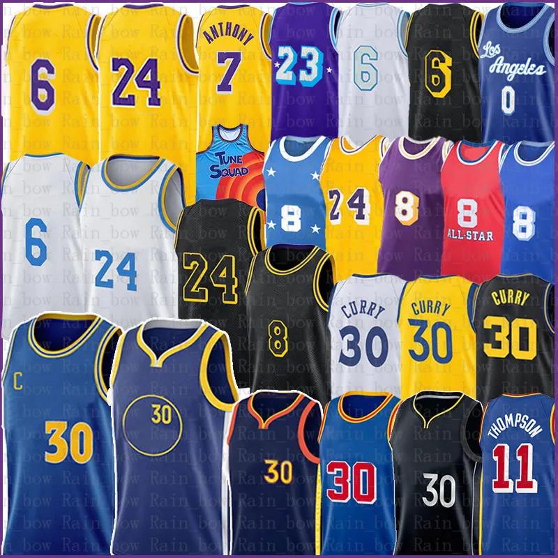 Stephen Curry Carmelo Anthony Basketball Jersey 6 23 8 24 James Wiseman Russell Westbrook Davis 0 3 7 Space Jam 2 Mens Shirts