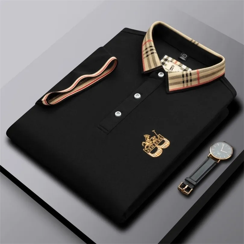 Marka haftowana koszulka polo z krótkim rękawem wysokiej jakości bawełna męska luksusowy top moda Paul odzież lato 220517