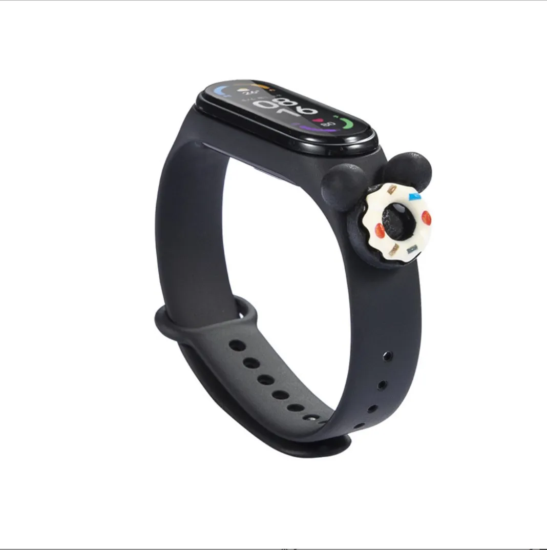 Leuke strapssmartwatch -band polsbandjes voor Mi Band 3 4 5 6 Sport Cartoon Silicone Bracelet Fit Miband 5 6 Creatieve poppenvervangende polsband geschenken