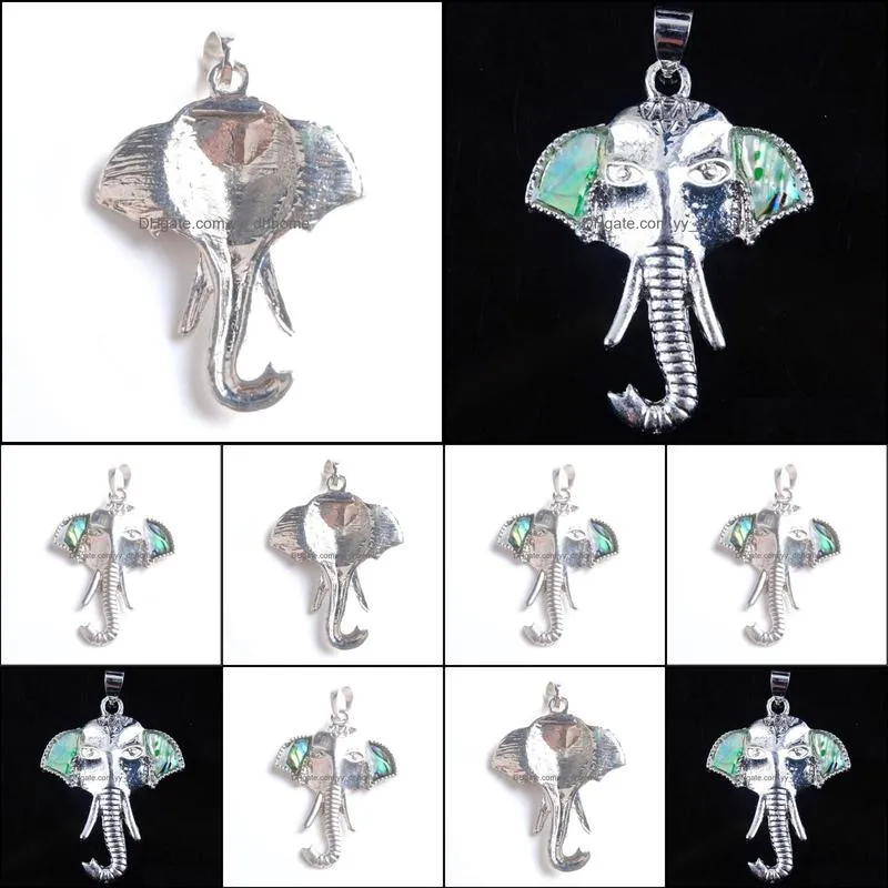 pendant necklaces zealand abalone shell pearl gem bead elephant womens jewelry n788pendant