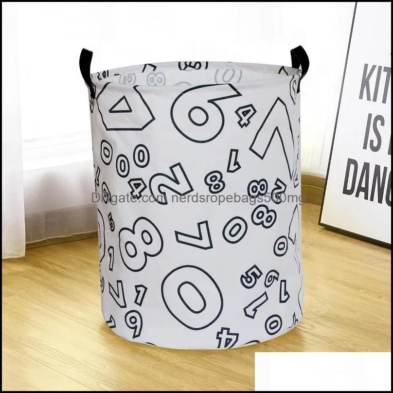 40*50cm Pattern Foldable Large Laundry Baskets Hamper Dirty Cloth Storage Washing Bin Collapsible Canvas Laundry Basket Free RRF14196