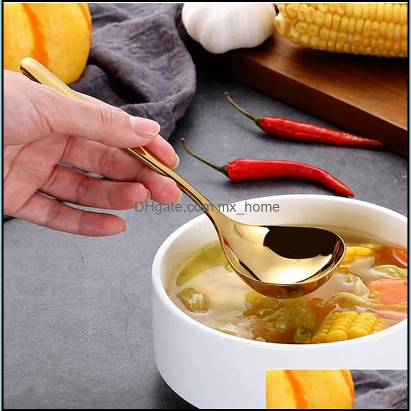 spoons stainless steel deepen sauce colorful handle spoon drink soup drinking tool pub giftsspoon kitchen tools wll474