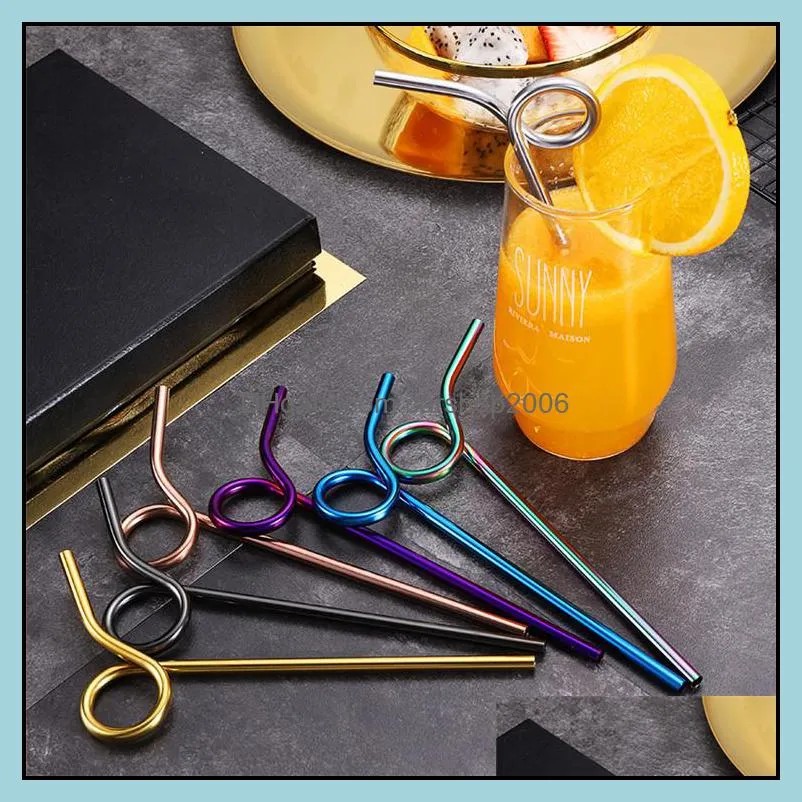 novelty straws colored metal party straws creative eco stainless steel 304 drinking straws bar drinking tools