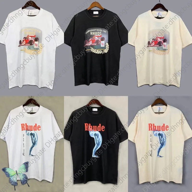 Shirt Designer t gut verkaufen Rhude Racing Car Print T-Shirt Hohe Qualität Oversize Herren Home T-Shirt hohe Qualität