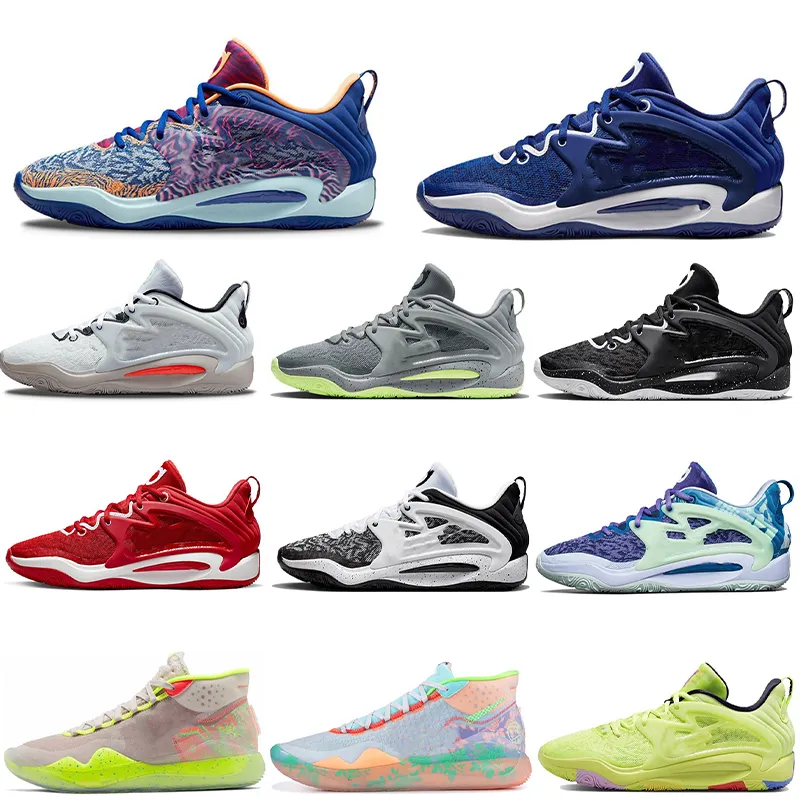 Men KD 15 Light Lemon Twist Durant 12 Basketball Shoes 2023 KD12 Kevins Green Aunt Pearls Jam Deep Royal Blue EYBL Floral Midsole Sports Trainers