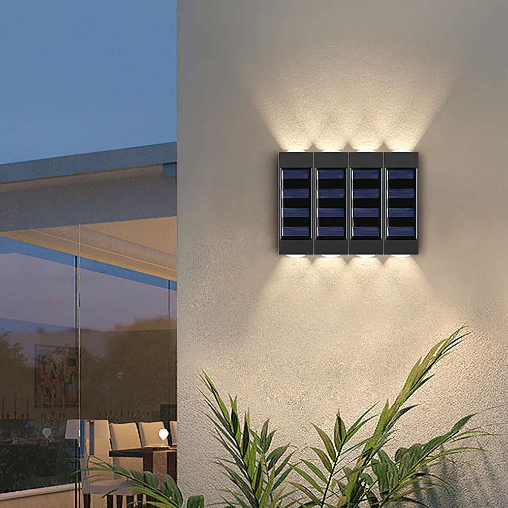 2 LED lâmpada de parede solar para cima e para baixo