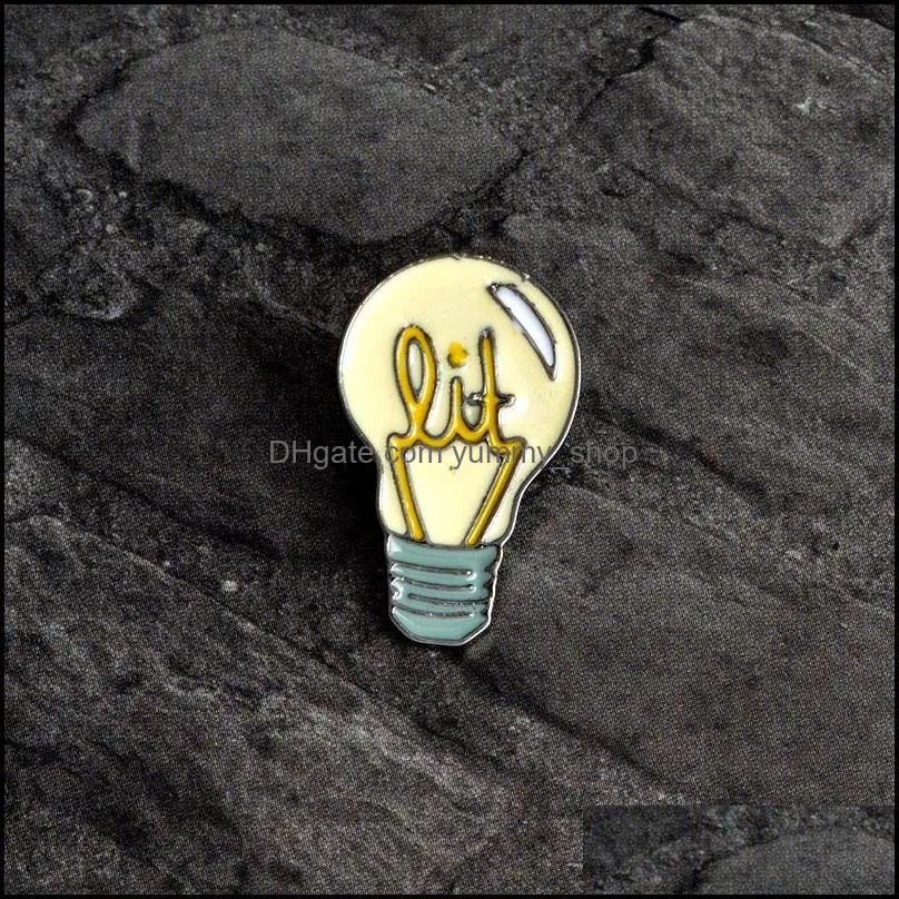 Cartoon light bulb pins Good idea brooch Button Pin Denim Jacket Pin Badge Jewelry Creative gift For kids children