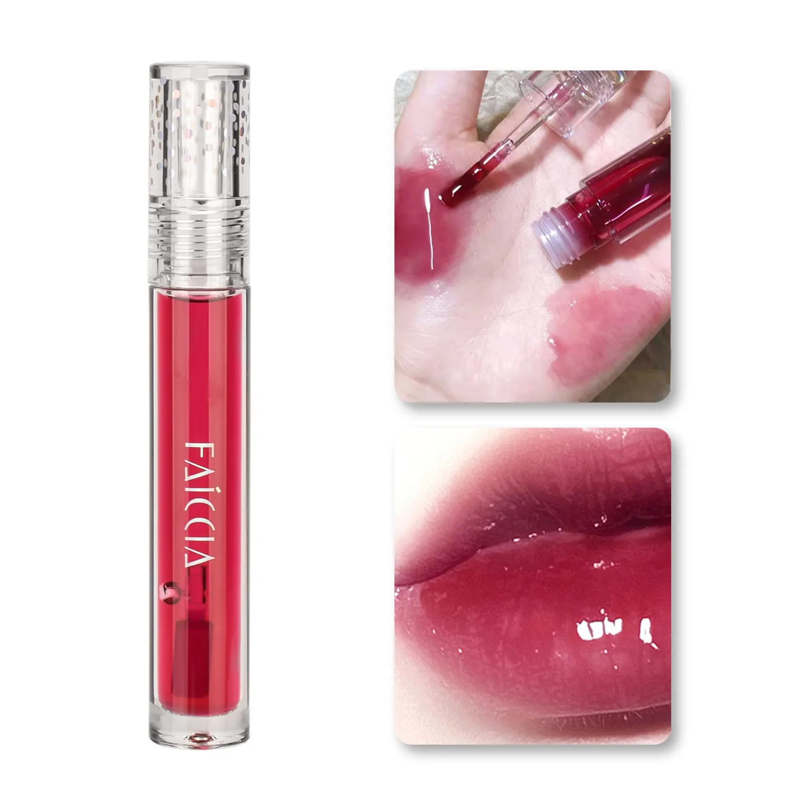 Rouge à lèvres hydratant brillant à lèvres en verre L06 couleur vin prune 1pc