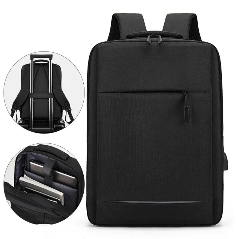 Backpack Business Travel Korean Style 14 Inch Laptop With USB Charging Port For Men Water Resistant College School BagsBackpack