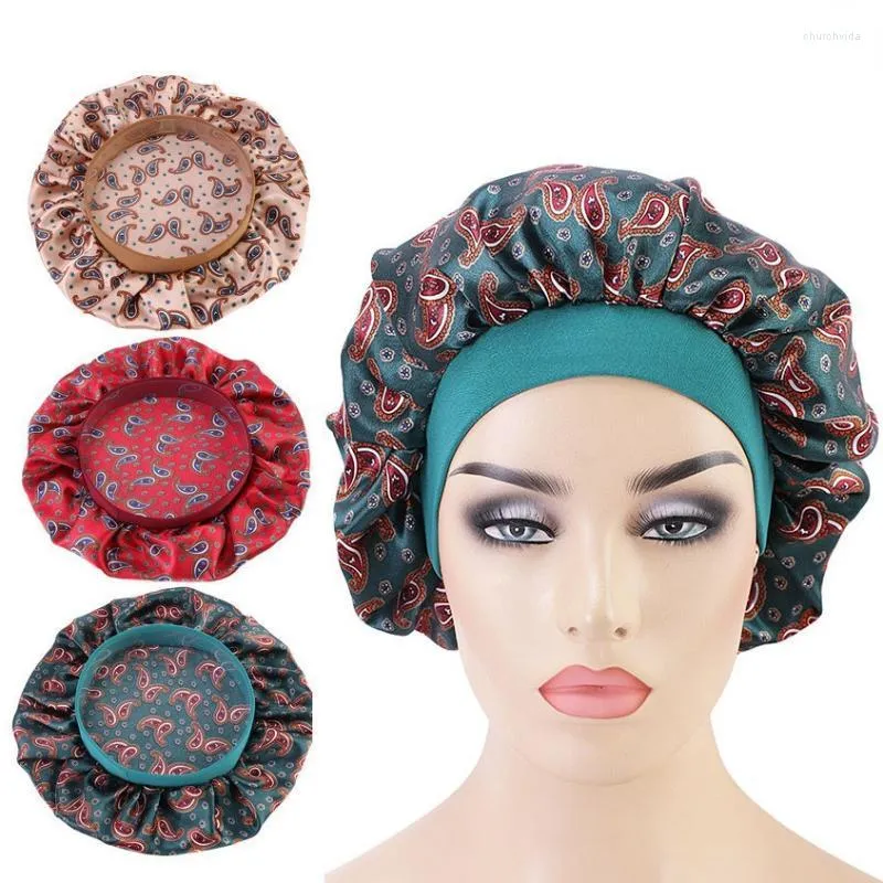 Beanie/Skull Caps Amoeba Silky Satin Hair Huv för kvinnor Afrika Sleeping Cap Round Stretch Beauty Salong Nursing Hat Wholesale Chur22