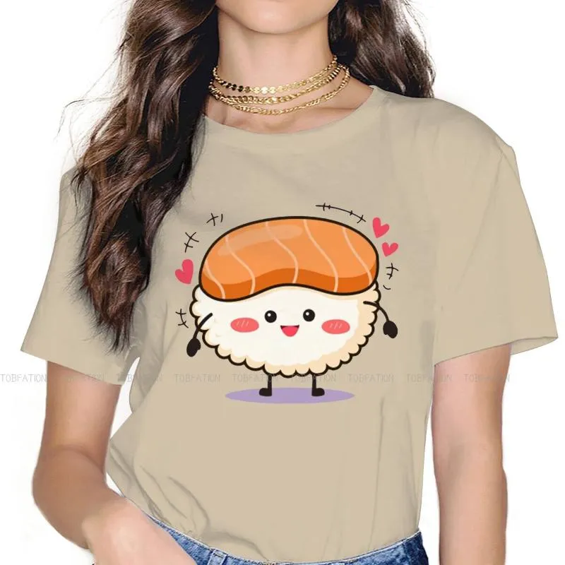 Kvinnors t-shirt sushi kram mat transparent och utsökt t-shirt för kvinna tjej ris glad söt humor casual tröjor t shirt noveltywomen