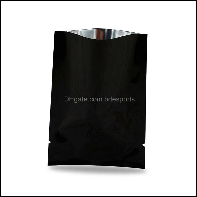 Storage Bags 100Pcs Glossy Flat Open Top Aluminum Foil Bag Vacuum Heat Seal Packaging Pouches Food Coffee Tea Moisture Proof
